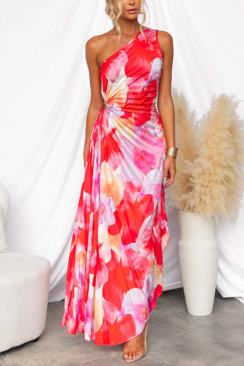 Cato | Pleated One-Shoulder Dress