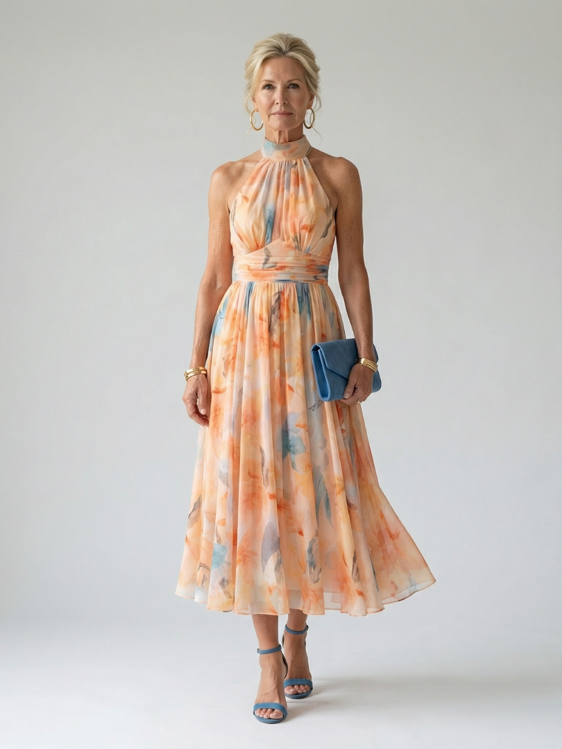 Feline | Soft Halter Midi Dress