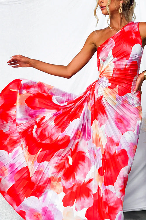 Cato | Pleated One-Shoulder Dress