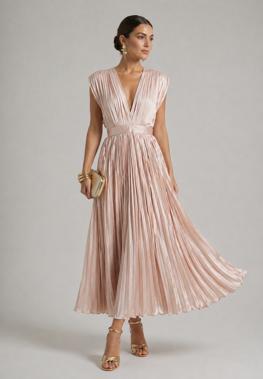 Harmana | Timeless Pleated Midi Dress