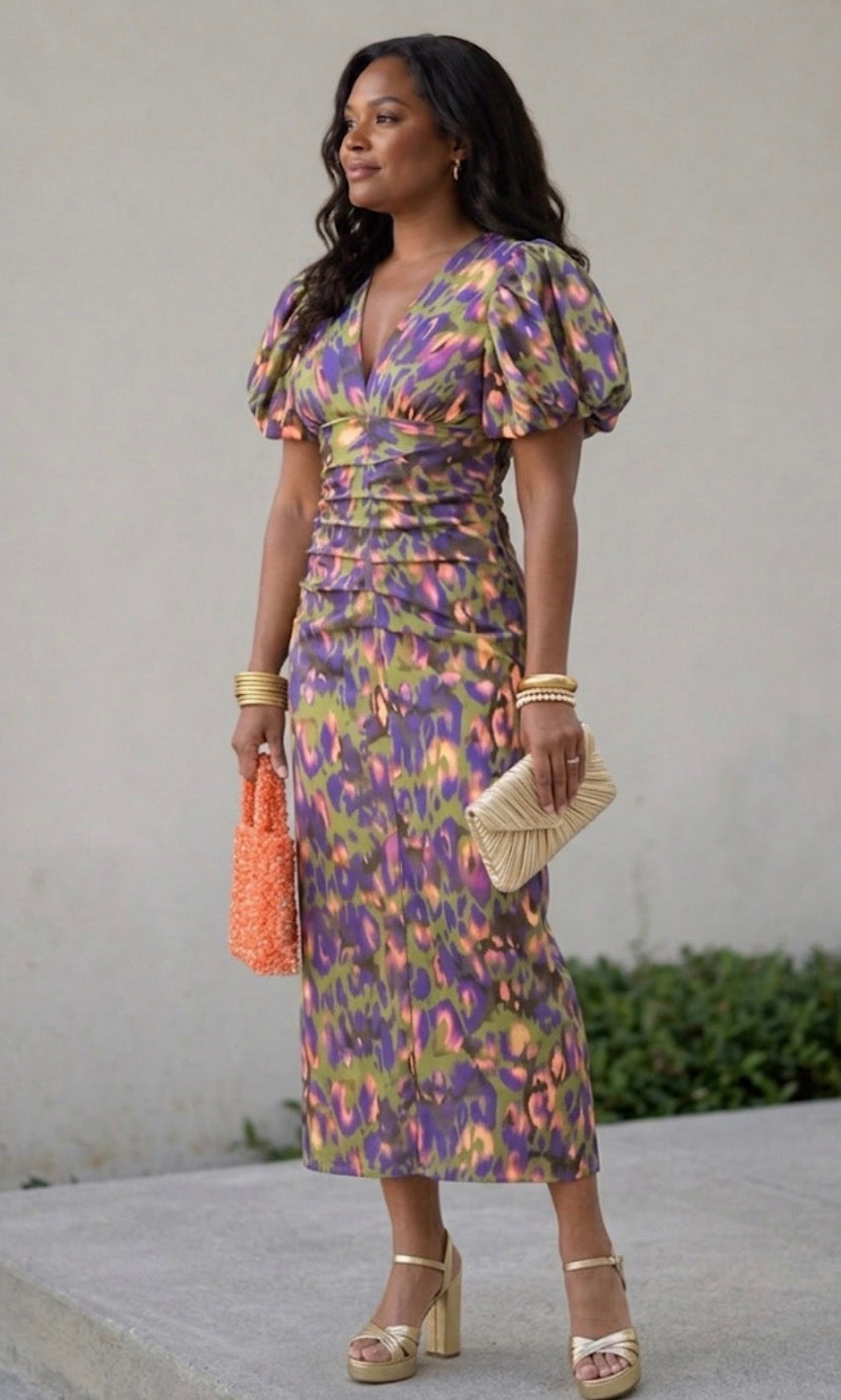 Lemra |Dress with Puff Sleeves