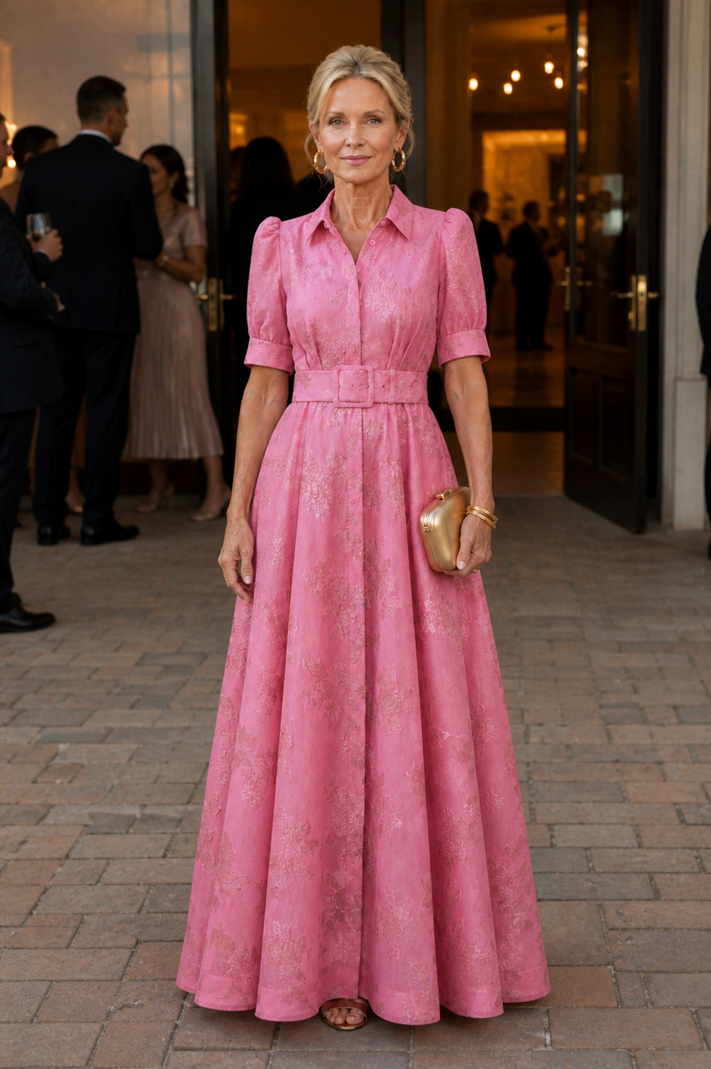 Angelina | Belted Floral Maxi Dress