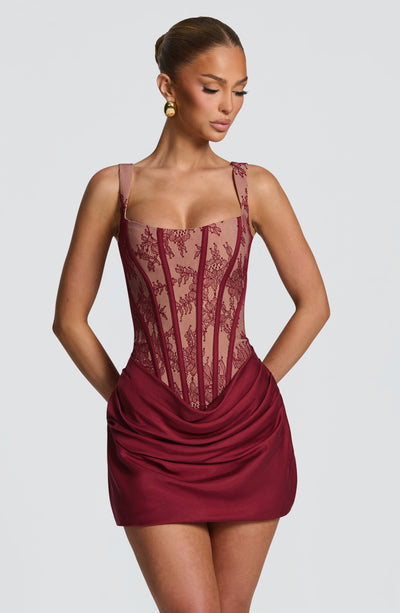 BURGUNDY DRESS