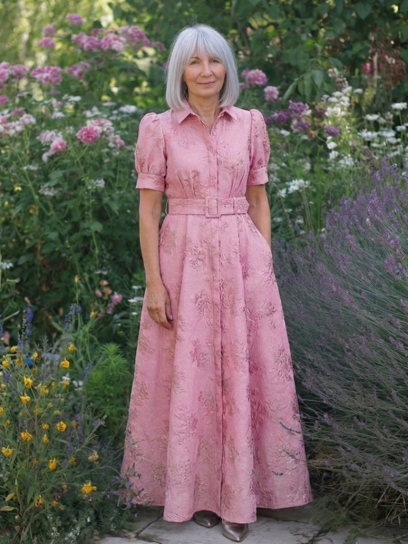 Angelina | Belted Floral Maxi Dress