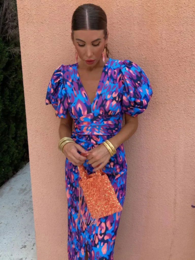 Elif | Robe midi plissée vive