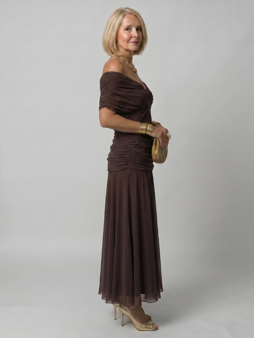 Feline | Off Shoulder Flow Midi Dress