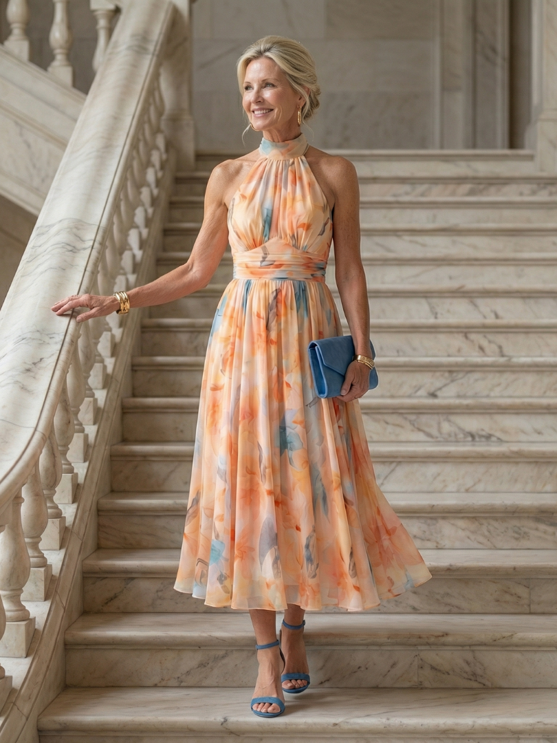 Feline | Soft Halter Midi Dress