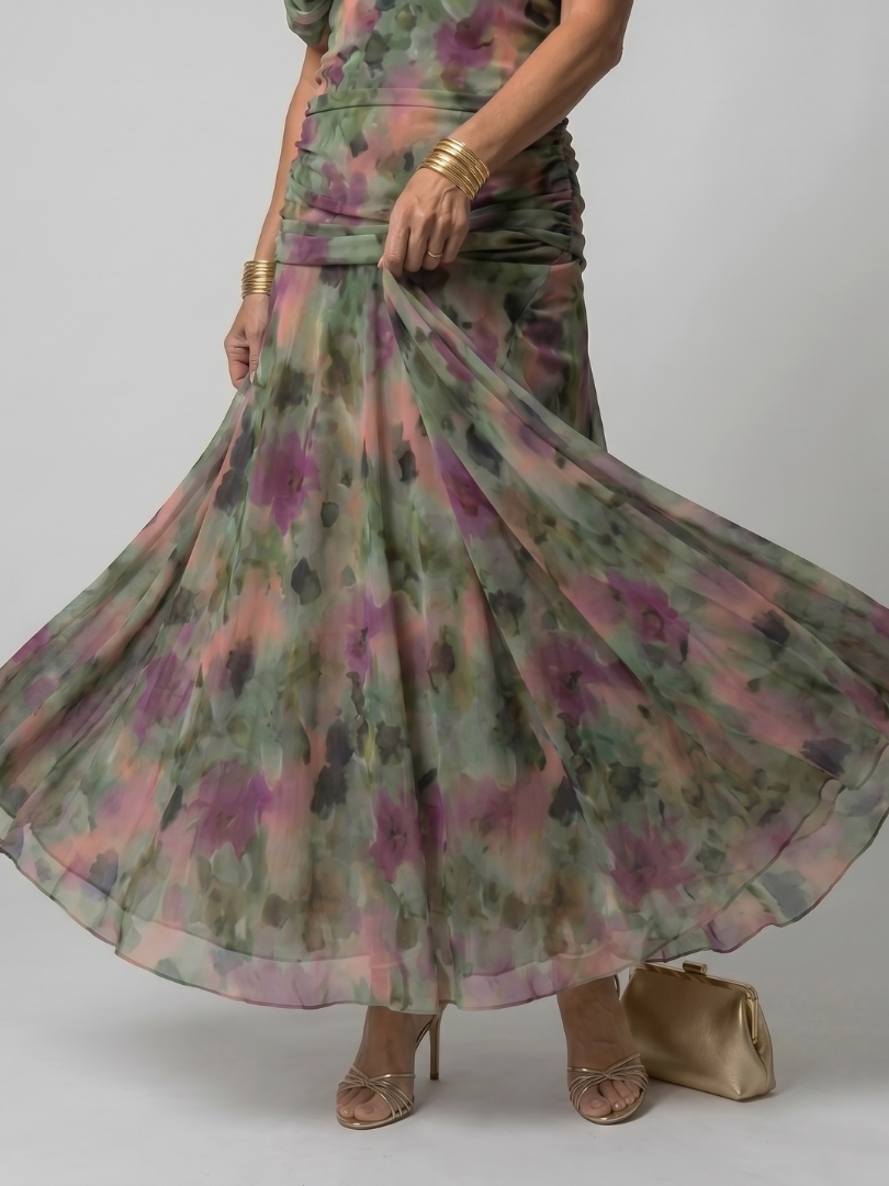 Feline | Off Shoulder Flow Midi Dress