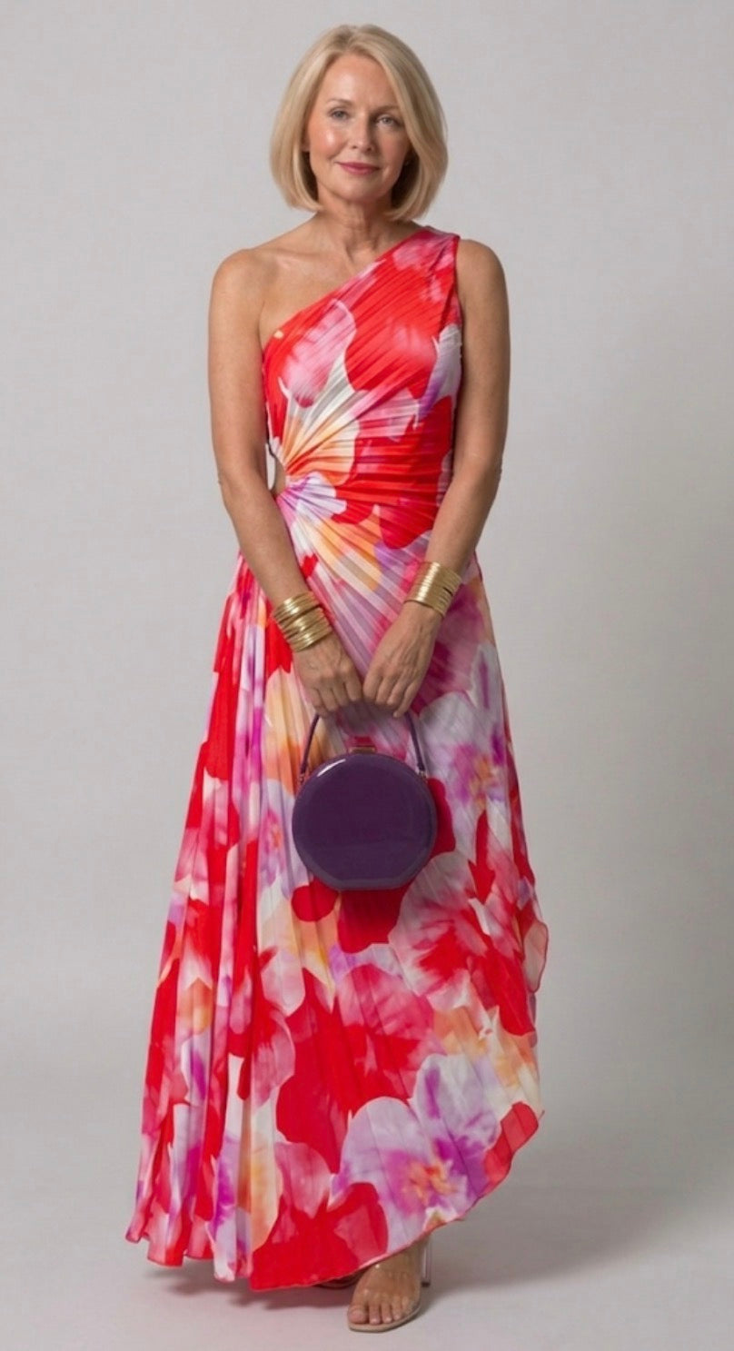 Cato | Pleated One-Shoulder Dress