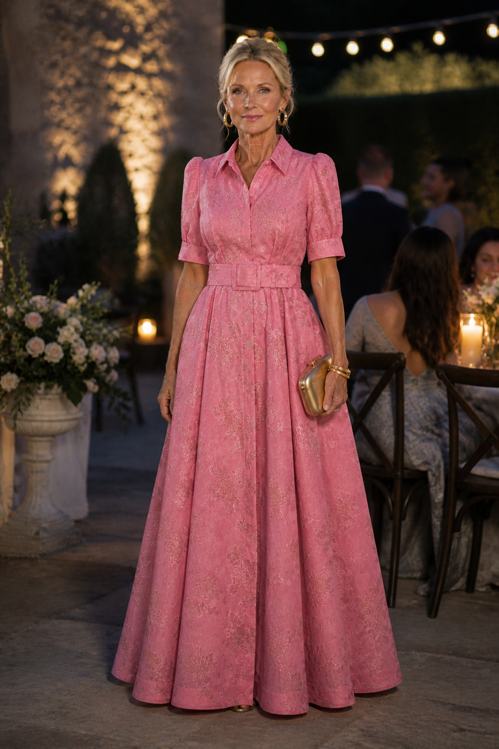 Angelina | Belted Floral Maxi Dress