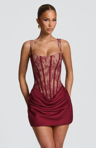 BURGUNDY DRESS