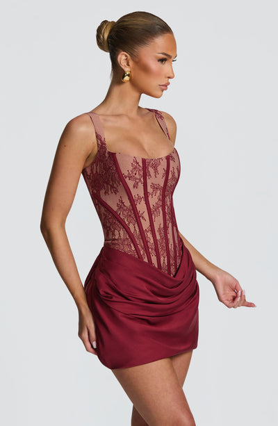 BURGUNDY DRESS