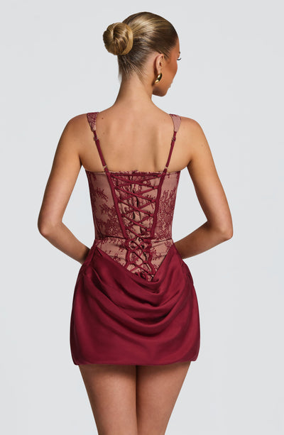 BURGUNDY DRESS