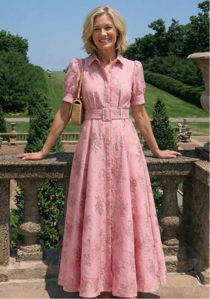 Angelina | Belted Floral Maxi Dress