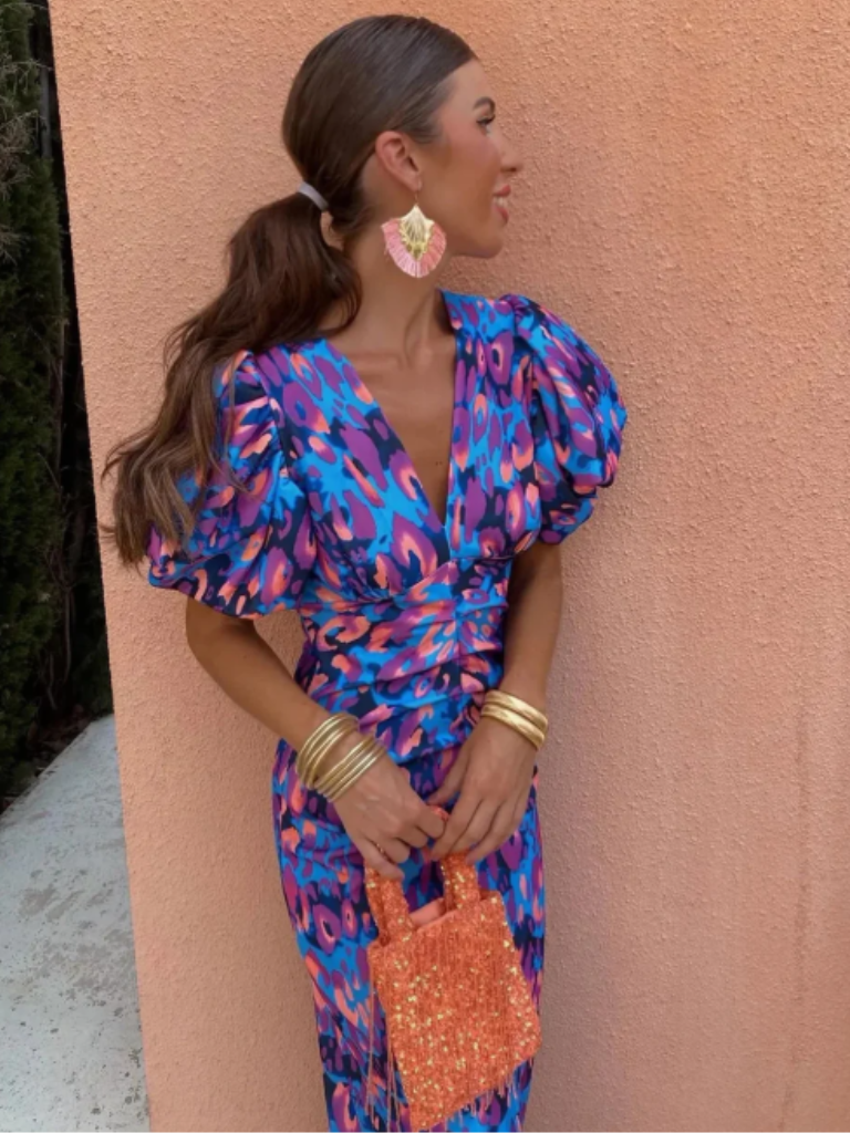 Elif | Robe midi plissée vive