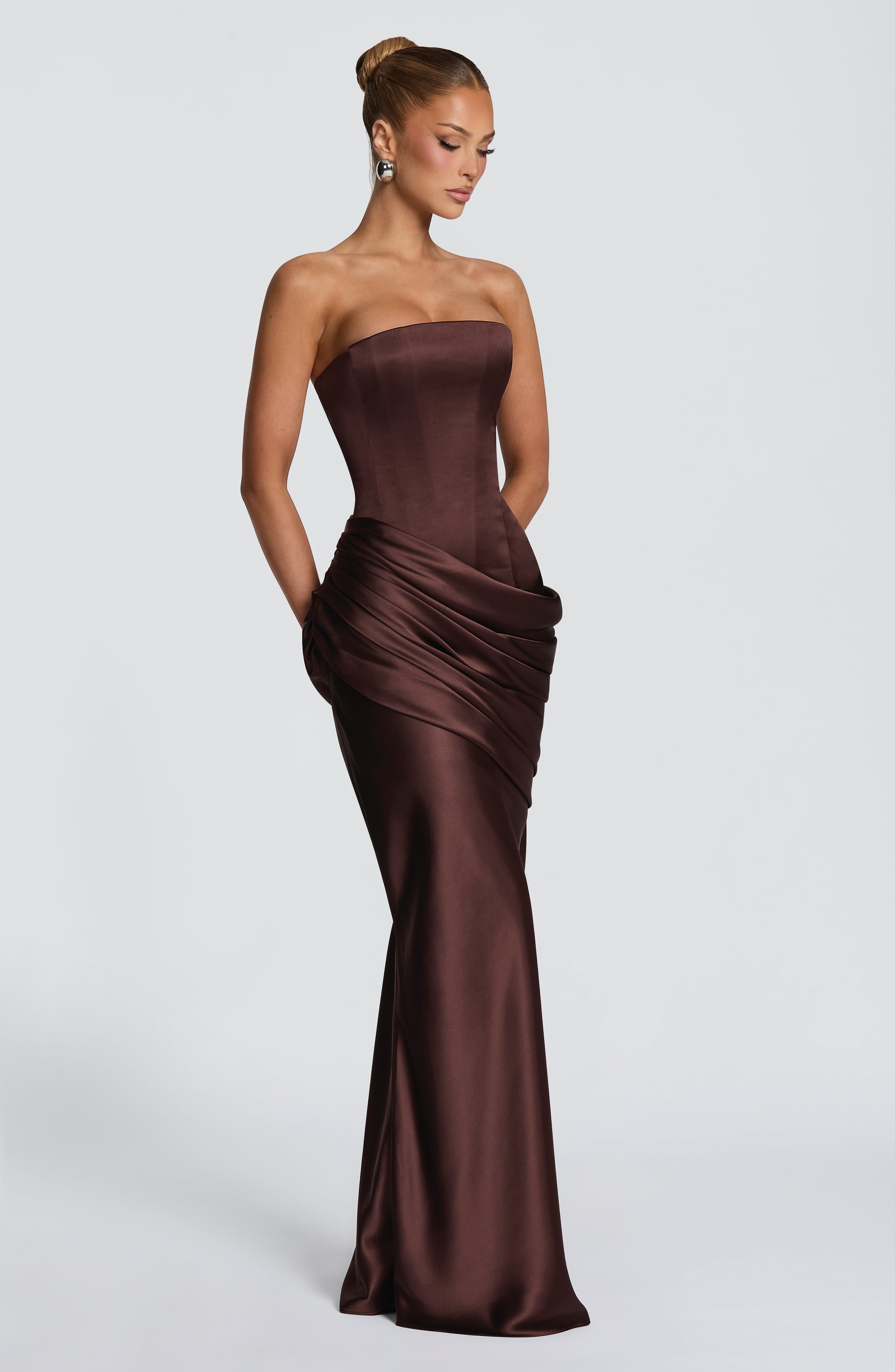 Vela Maxi Dress - Plum Brown