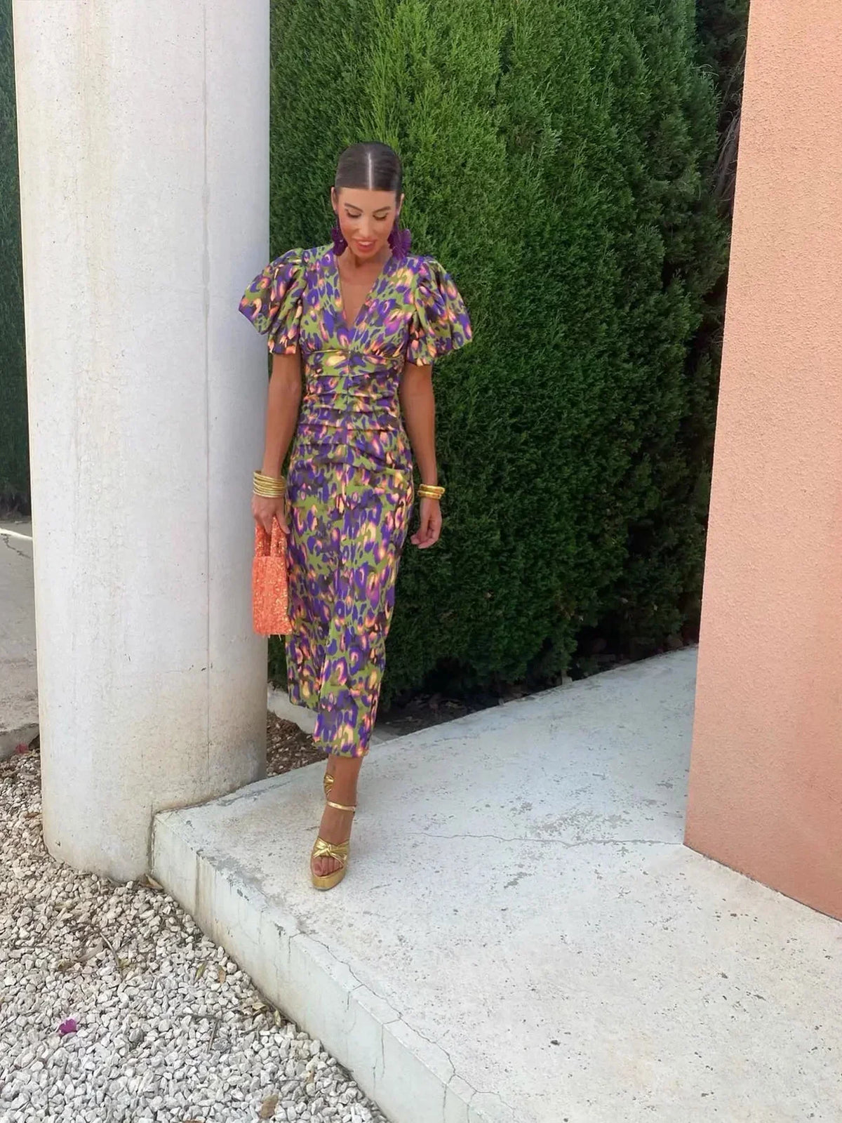 Lemra |Dress with Puff Sleeves