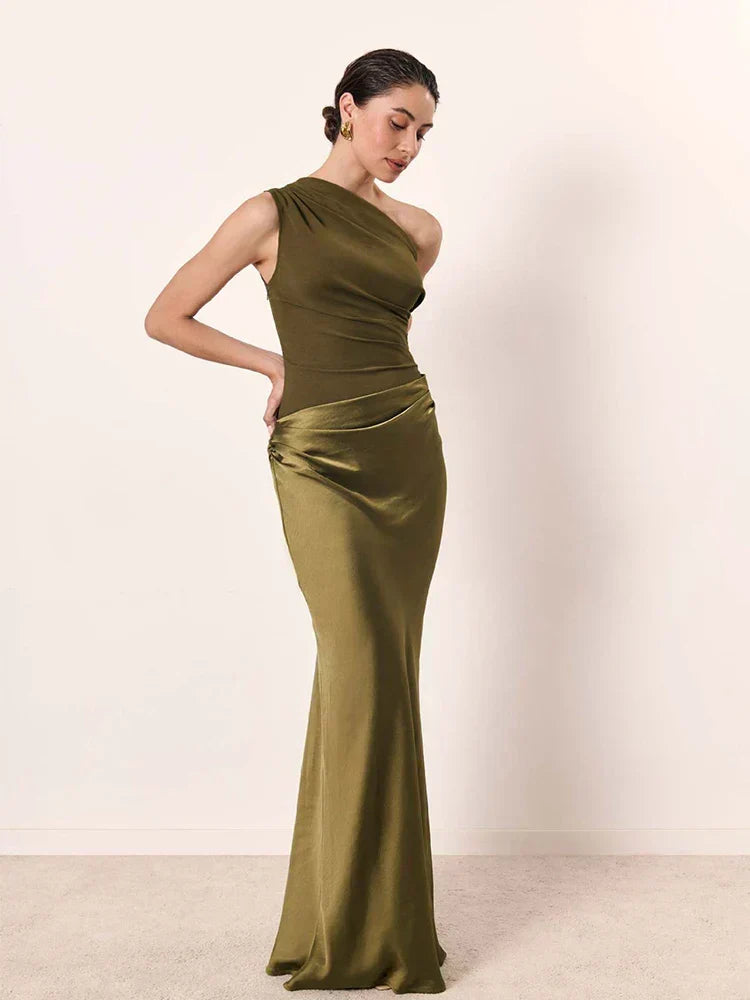 Christina | Maxi Dress with a Guilt in Satin
