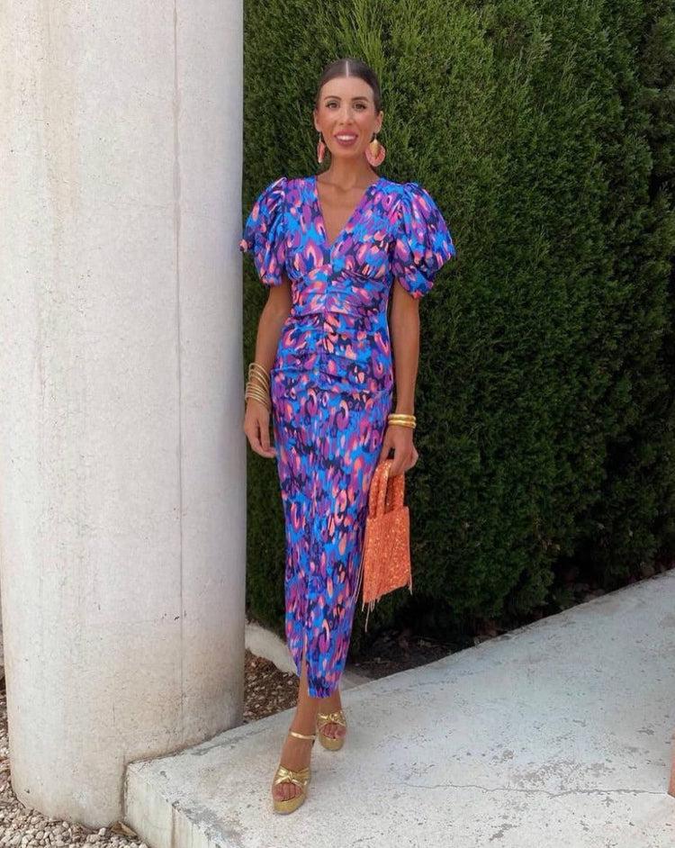 Lemra |Dress with Puff Sleeves